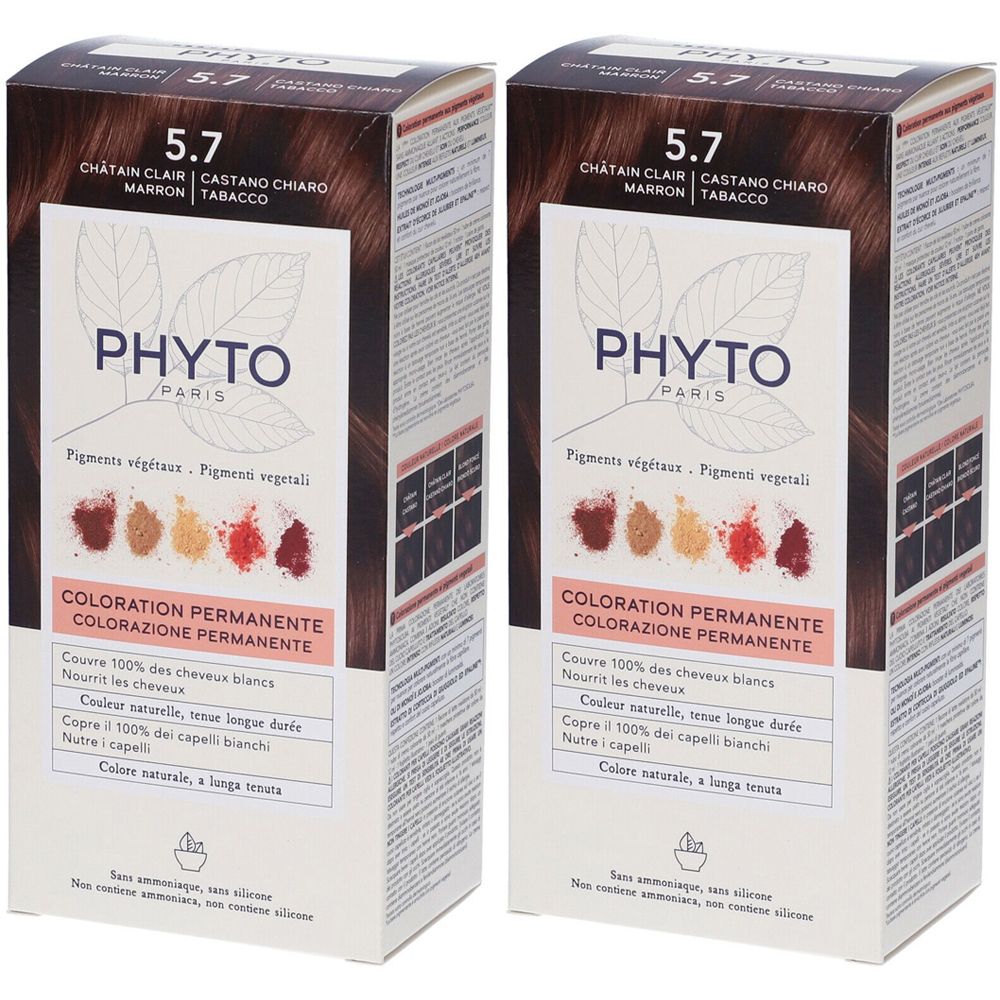 PHYTO Color Kit 5,7 Castano Chiaro Tabacco Set da 2