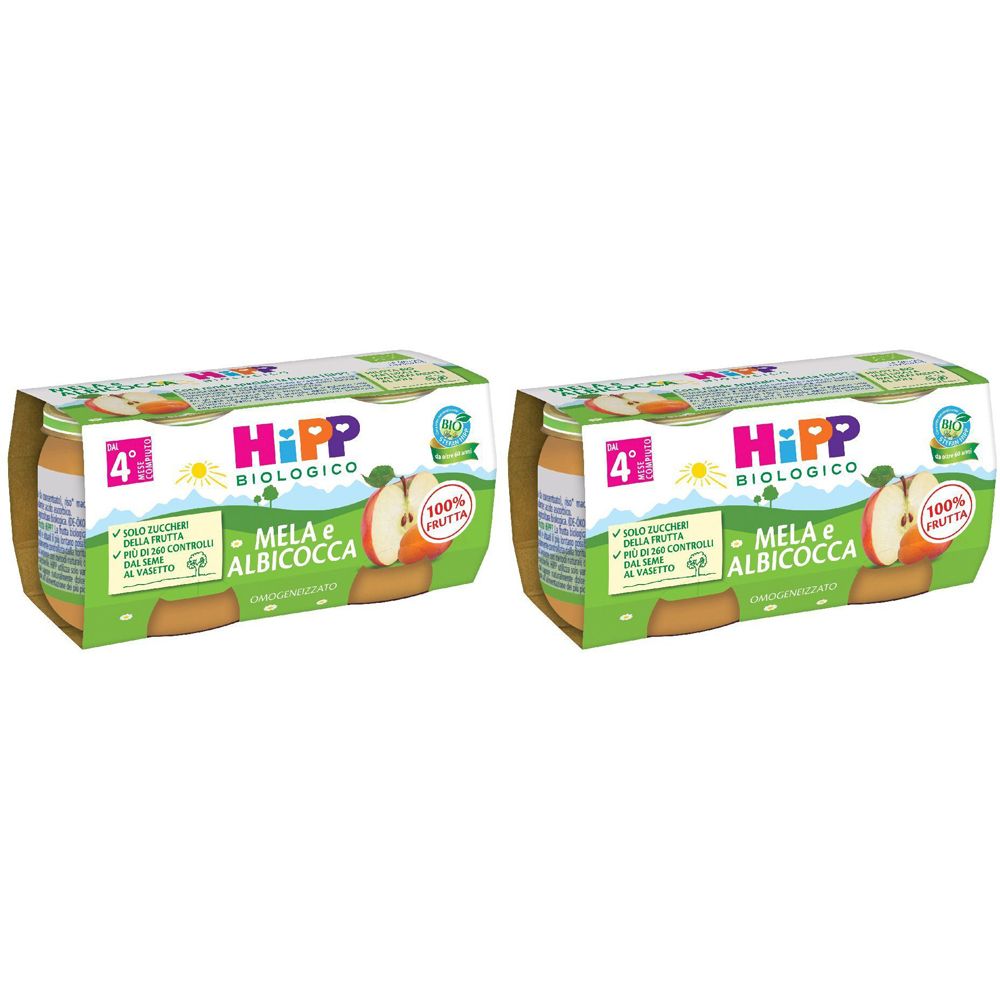 HiPP Biologico Mela e Albicocca Set da 2