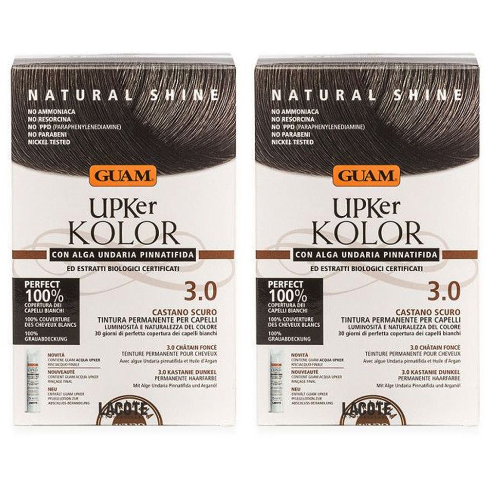 GUAM® Upker Kolor Tinta Capelli Castano Scuro 3.0 Idf Set da 2