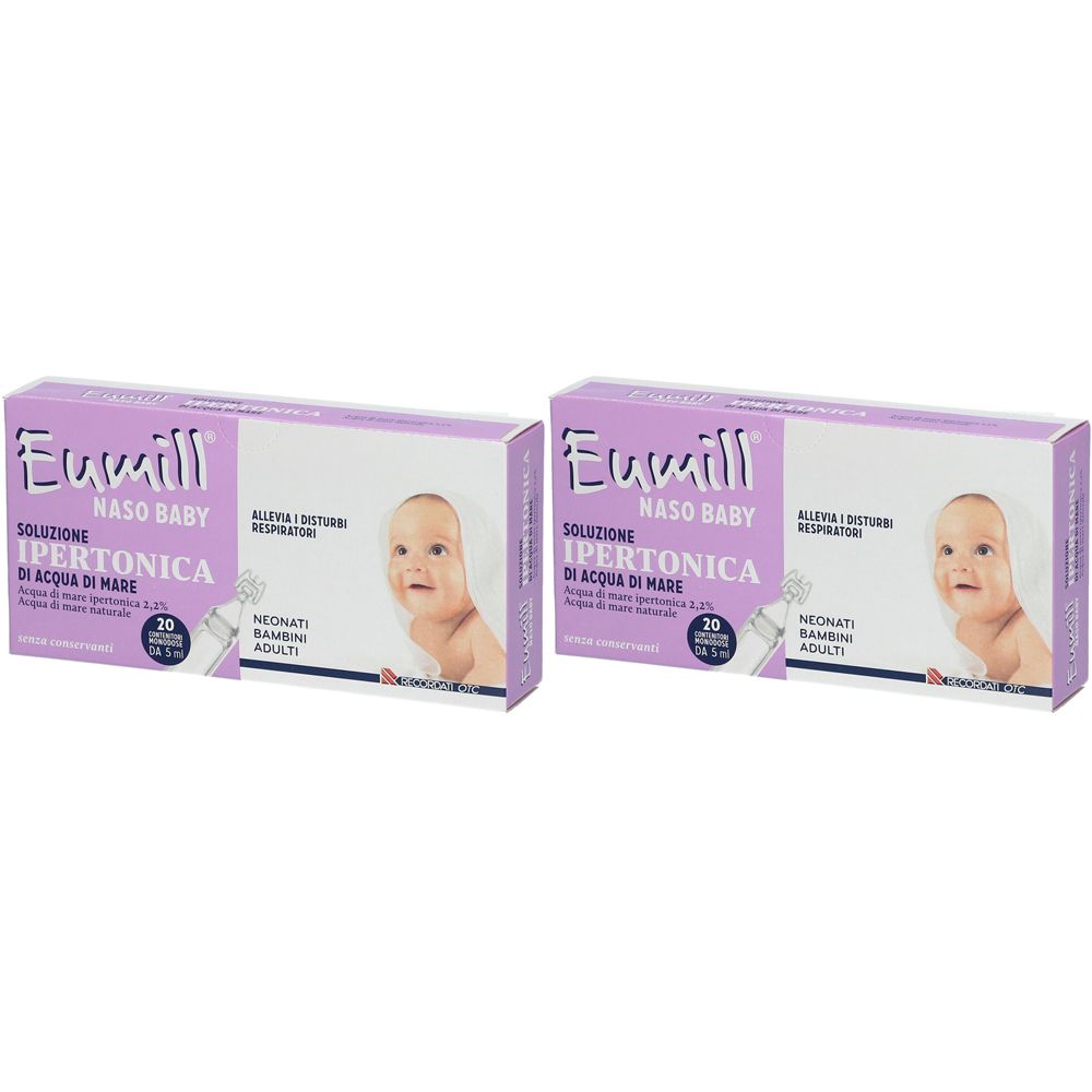 Eumill® Naso Baby Soluzione Ipertonica Set da 2