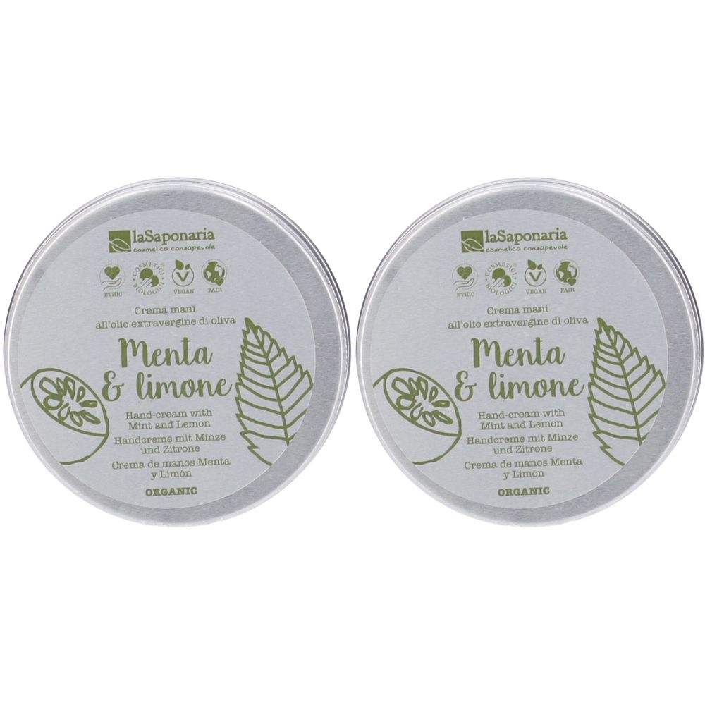 La Saponaria Crema Mani Menta E Limone Set da 2