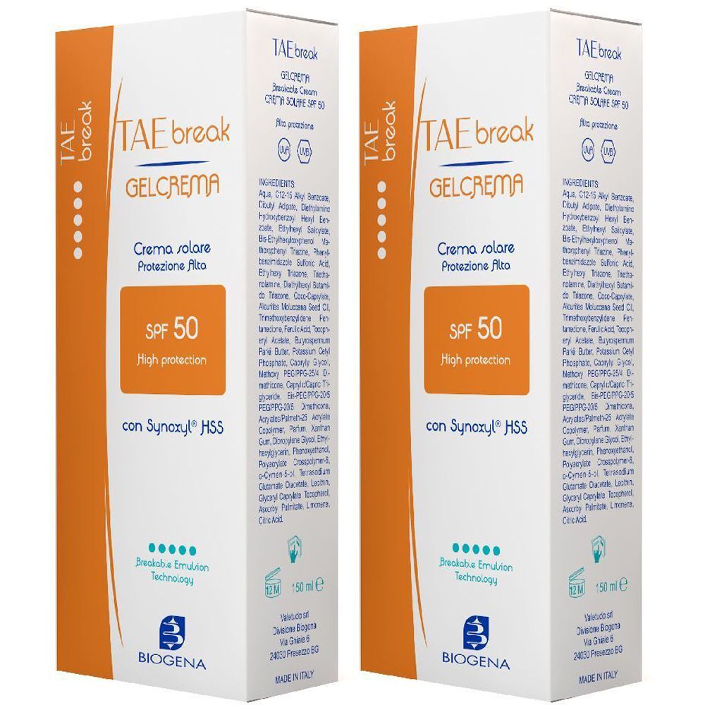Tae Break Gel Crema Solare 150 Ml Set da 2