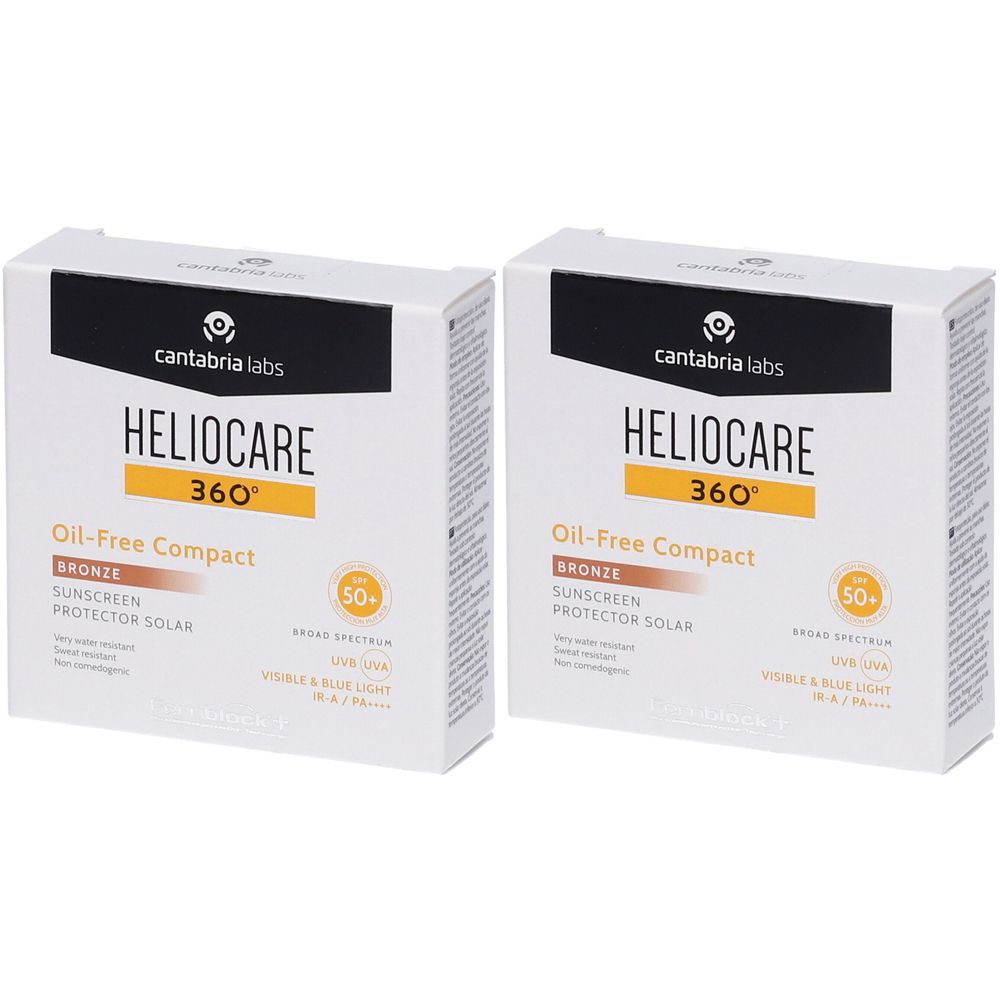 Cantabria Labs Heliocare 360° Oil Free Compact Colore Bronze SPF50+ Set da 2