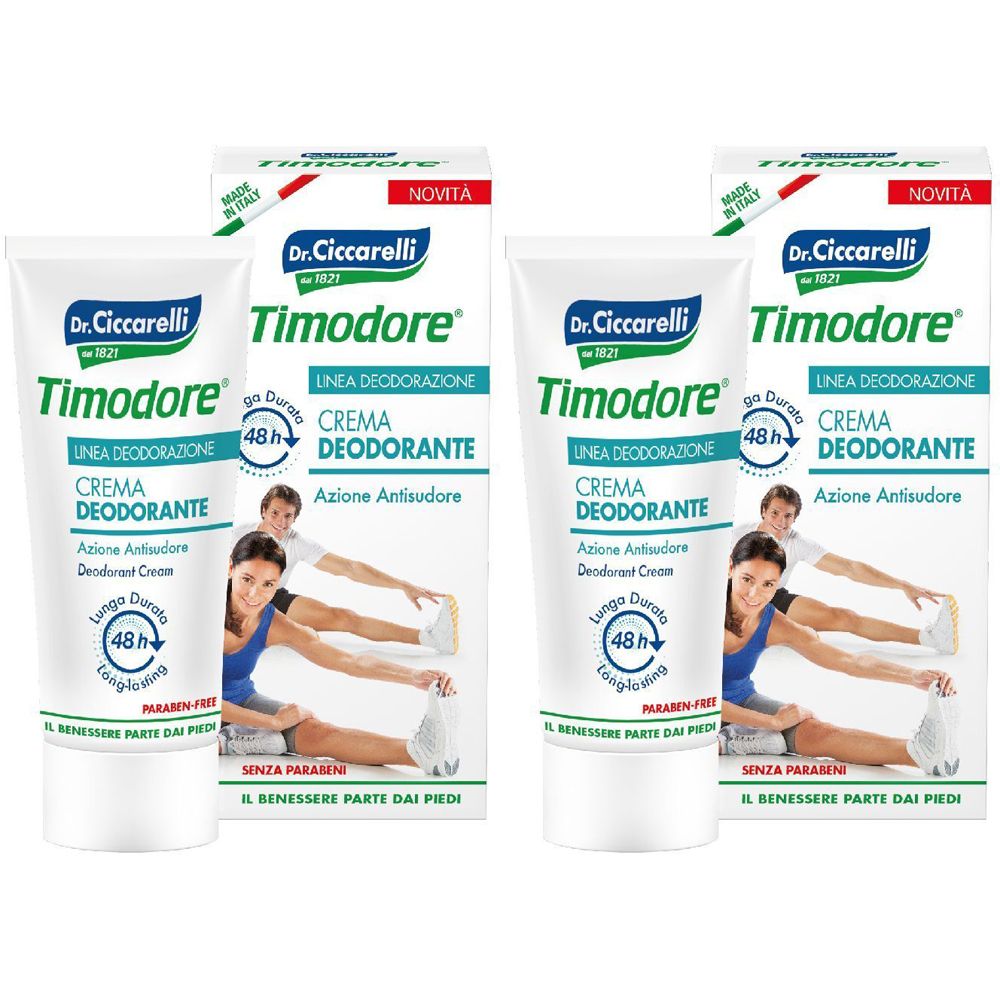 Timodore Crema Deodorante 48 Ore 50 Ml Set da 2
