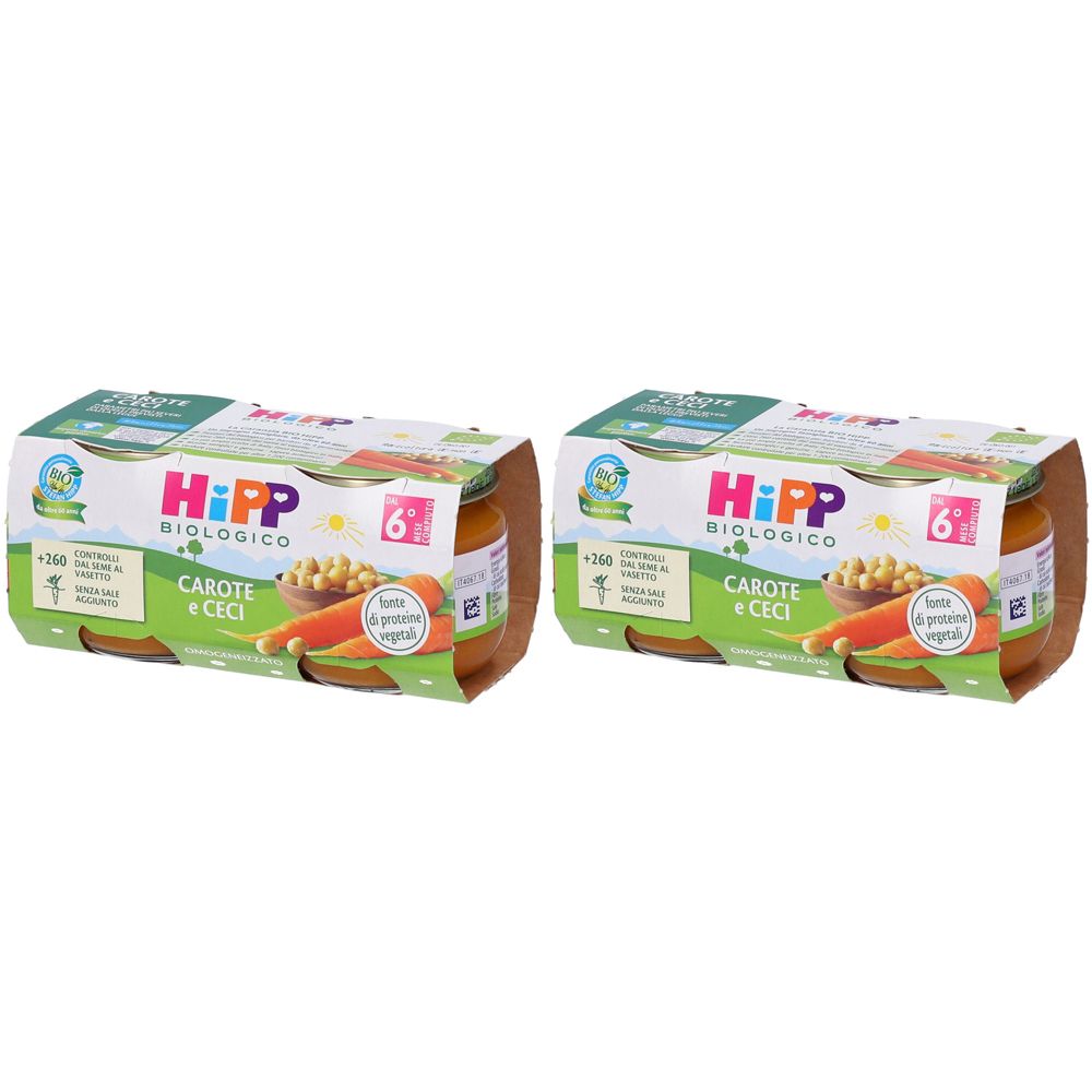 Hipp Bio Omog Carote/Ceci2X80G Set da 2