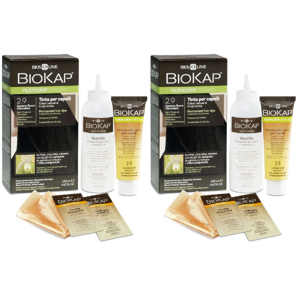 Biokap Nutricolor Delicato 6,06 Biondo Scuro Avana Tinta Tubo + Flacone Set da 2