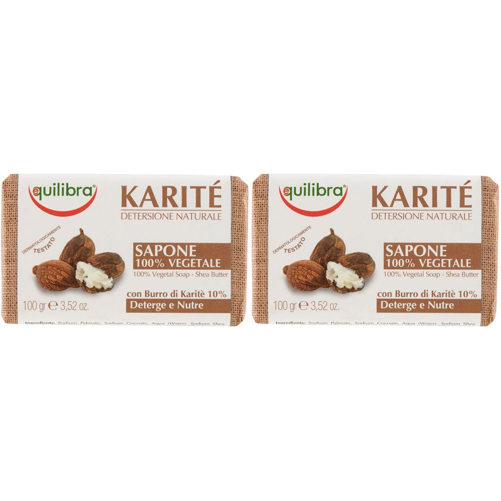 Equilibra® KARITÉ Sapone 100% Vegetale Set da 2