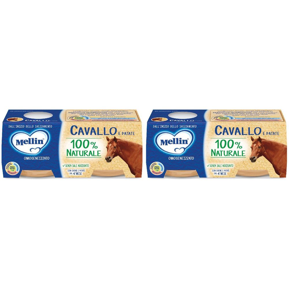 Mellin Omogeneizzato Cavallo 4 X 80 G Set da 2