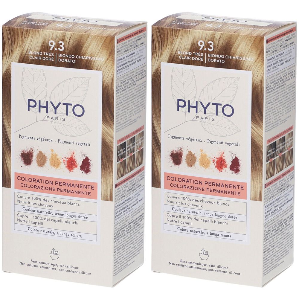 PHYTO Color Kit 9,3 Biondo Chiarissimo Dorato Set da 2