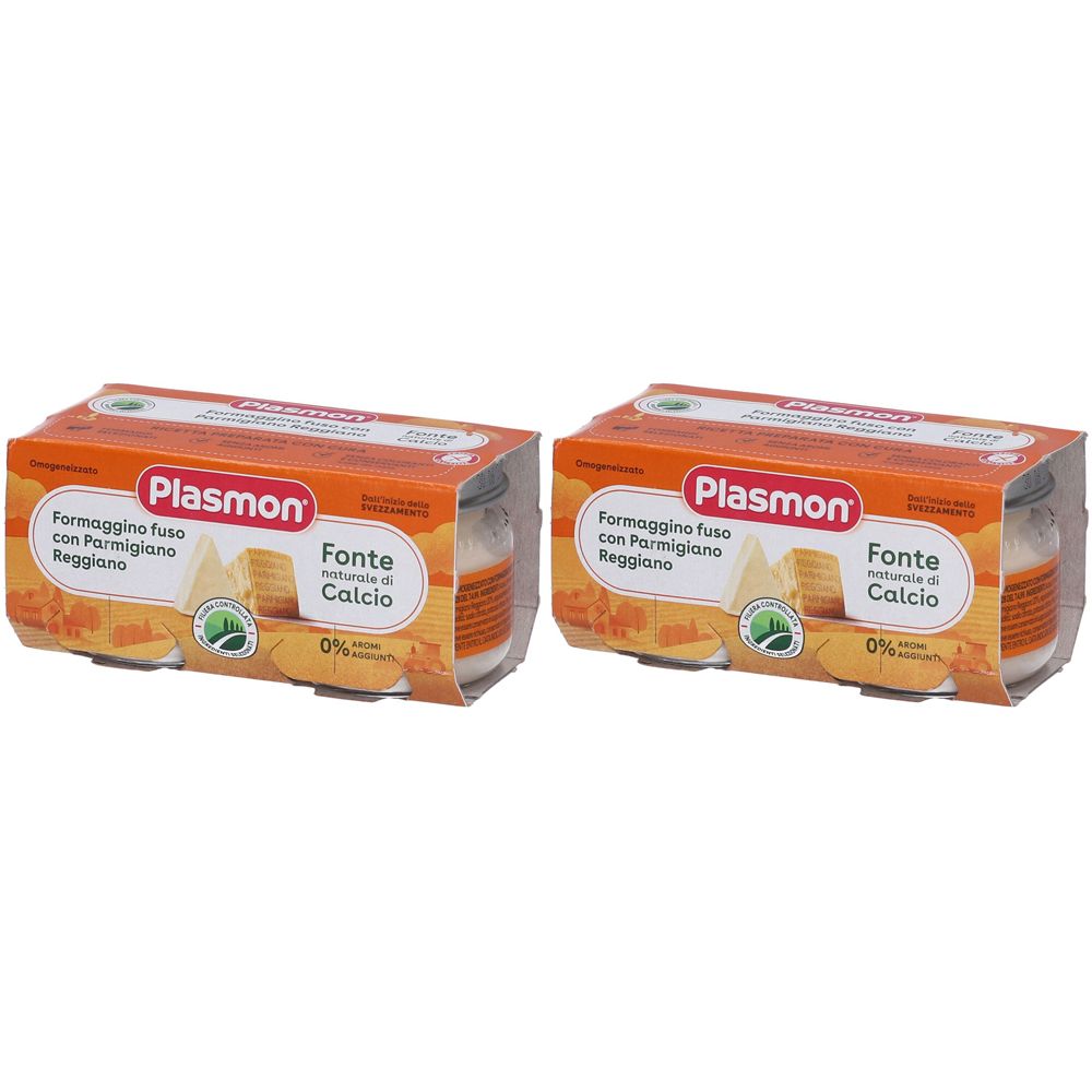 Plasmon® Omogeneizzato Formaggino fuso e Parmigiano Reggiano Set da 2