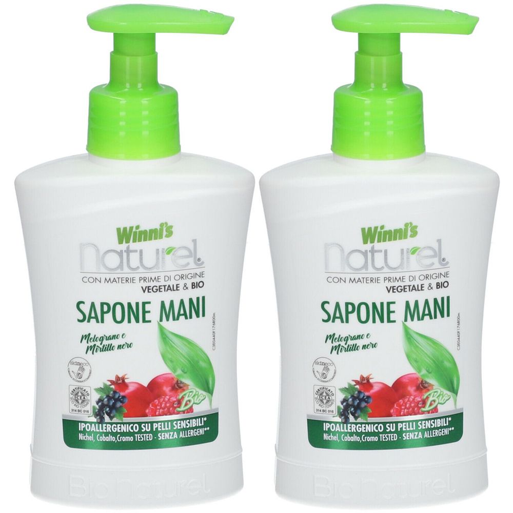 Winni's Sapone Mani Melograno e Mirtillo Nero Set da 2