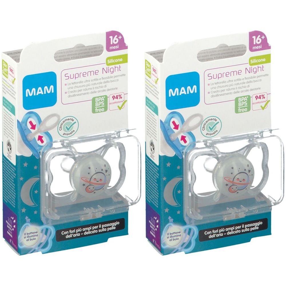 MAM Supreme Night 16+ Succhietto Set da 2