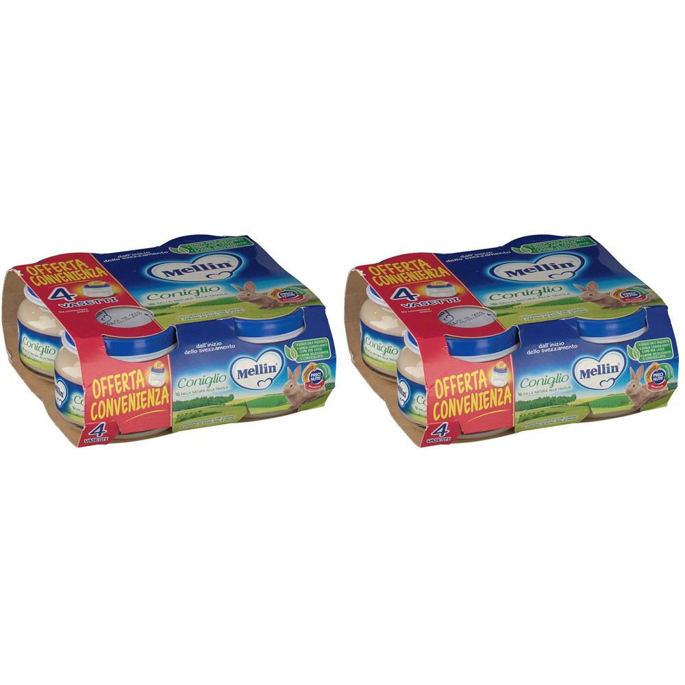 Mellin® Omogenizzato Coniglio 4X80 g Set da 2