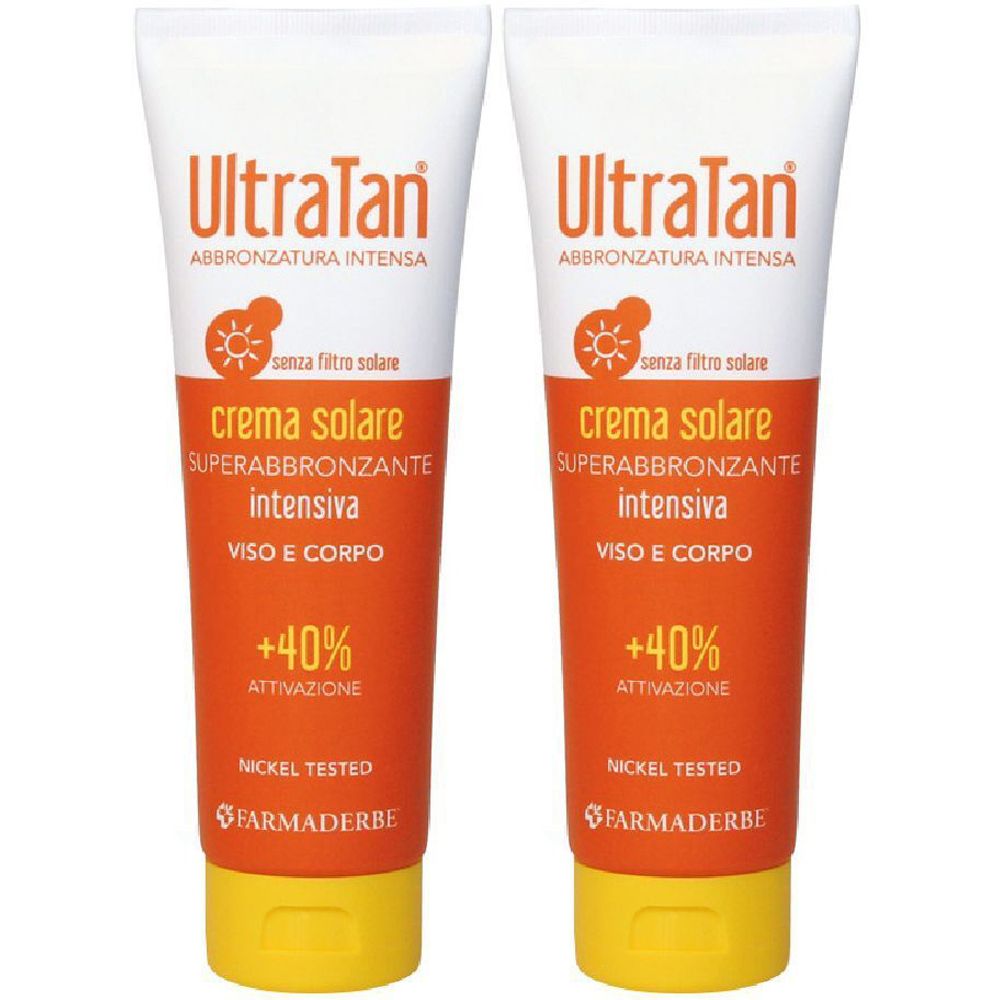 Ultra Tan Crema Solare Superabbronzante Intensiva Viso & Corpo +40% Attivazione 125 Ml Set da 2