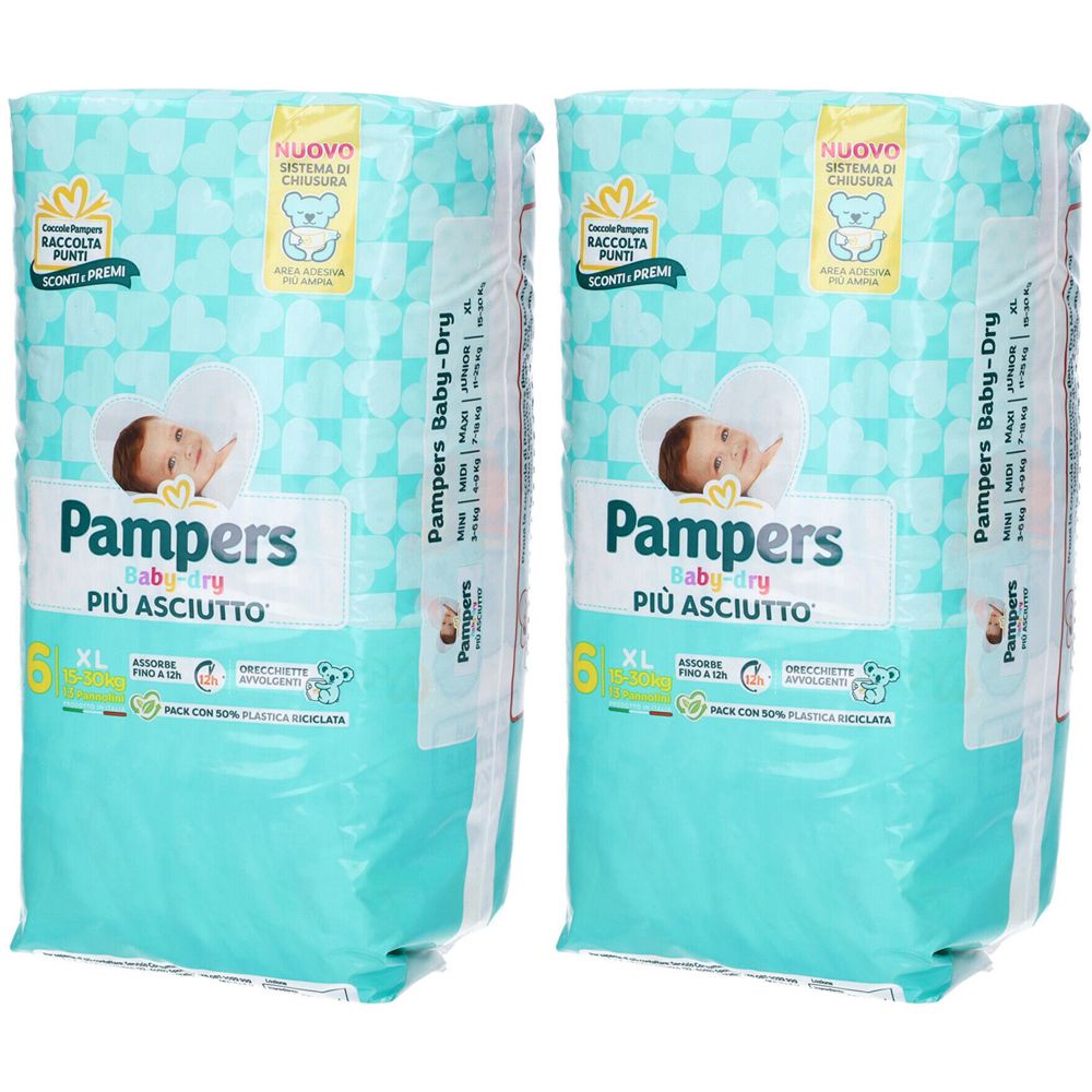 Pampers Baby Dry 6 Maxi 15-30kg Set da 2