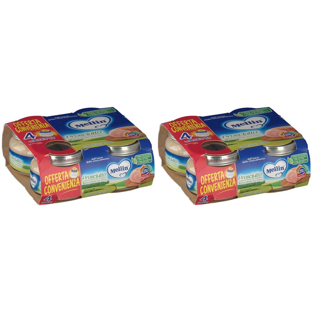 Mellin® Omogeneizzato Prosciutto 4 x 80 g Set da 2