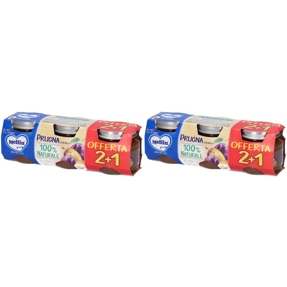 Mellin Omogenizzato Prugna con Mela Set da 2