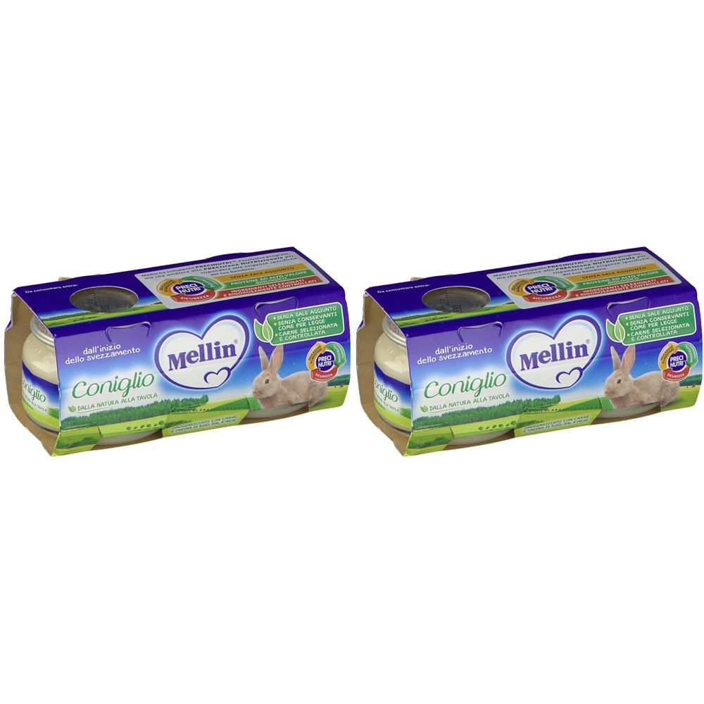 Mellin® Omogeneizzato Coniglio 2x80 g Set da 2