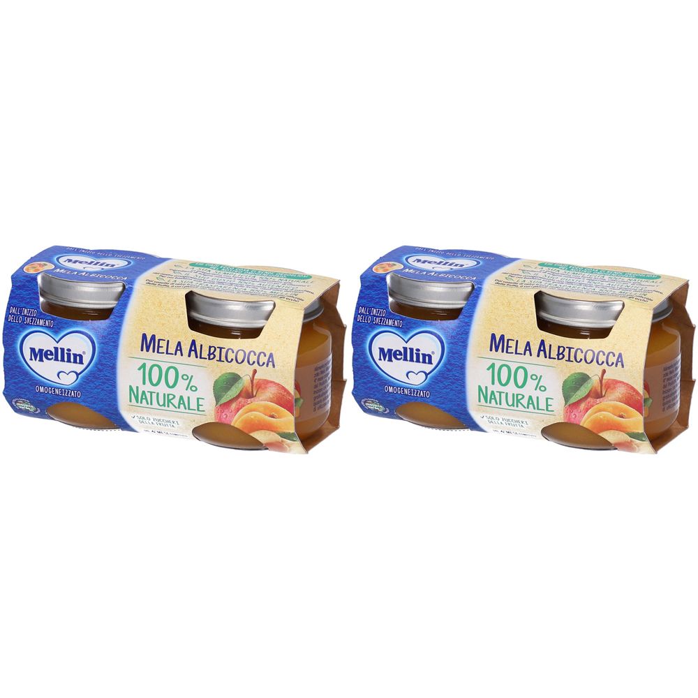Mellin  Omogeneizzato Mela Albicocca Set da 2