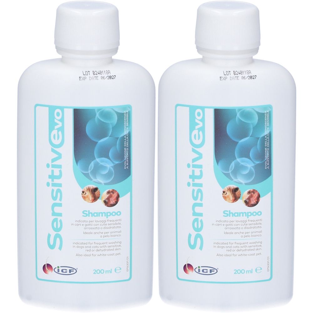 ICF Sensitive Evo Shampoo per Cani e Gatti Set da 2
