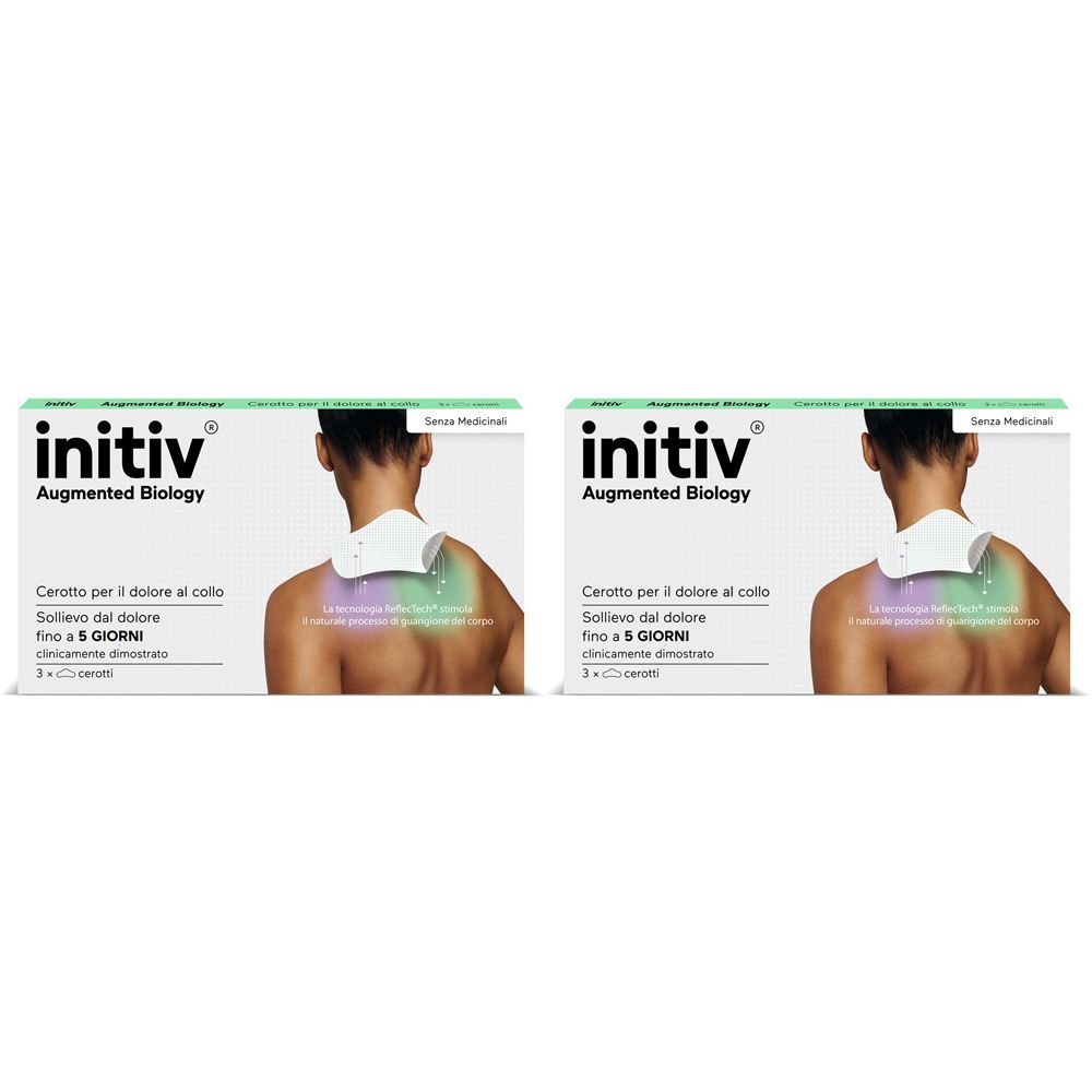 Initiv Cerotti Collo, Dolori Muscolari da lievi a moderati, senza Medicinali (3 cerotti) Set da 2