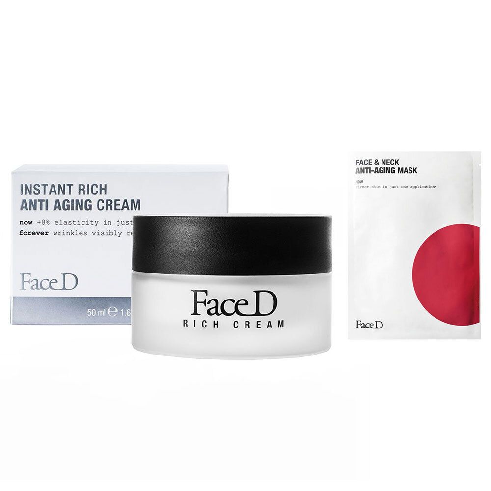 FaceD Instant Rich Crema Antietà + Maschera Antietà Viso & Collo
