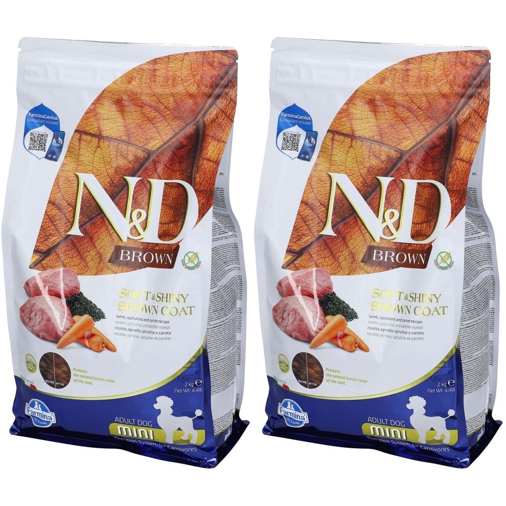 Farmina® N&D Brown Agnello Spirulina e Carote Cani Adulti Taglia Mini Set da 2