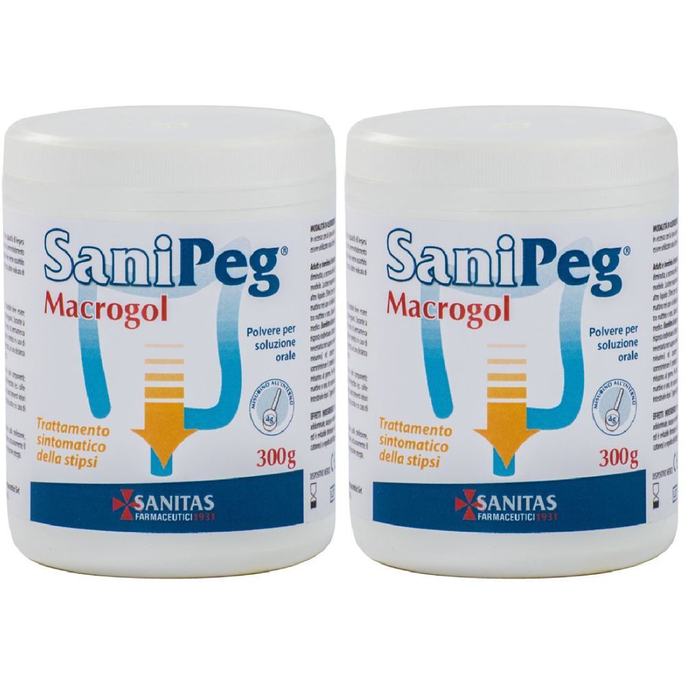 Sanipeg Macrogol Polvere Per Soluzione Orale Barattolo 300 G Set da 2