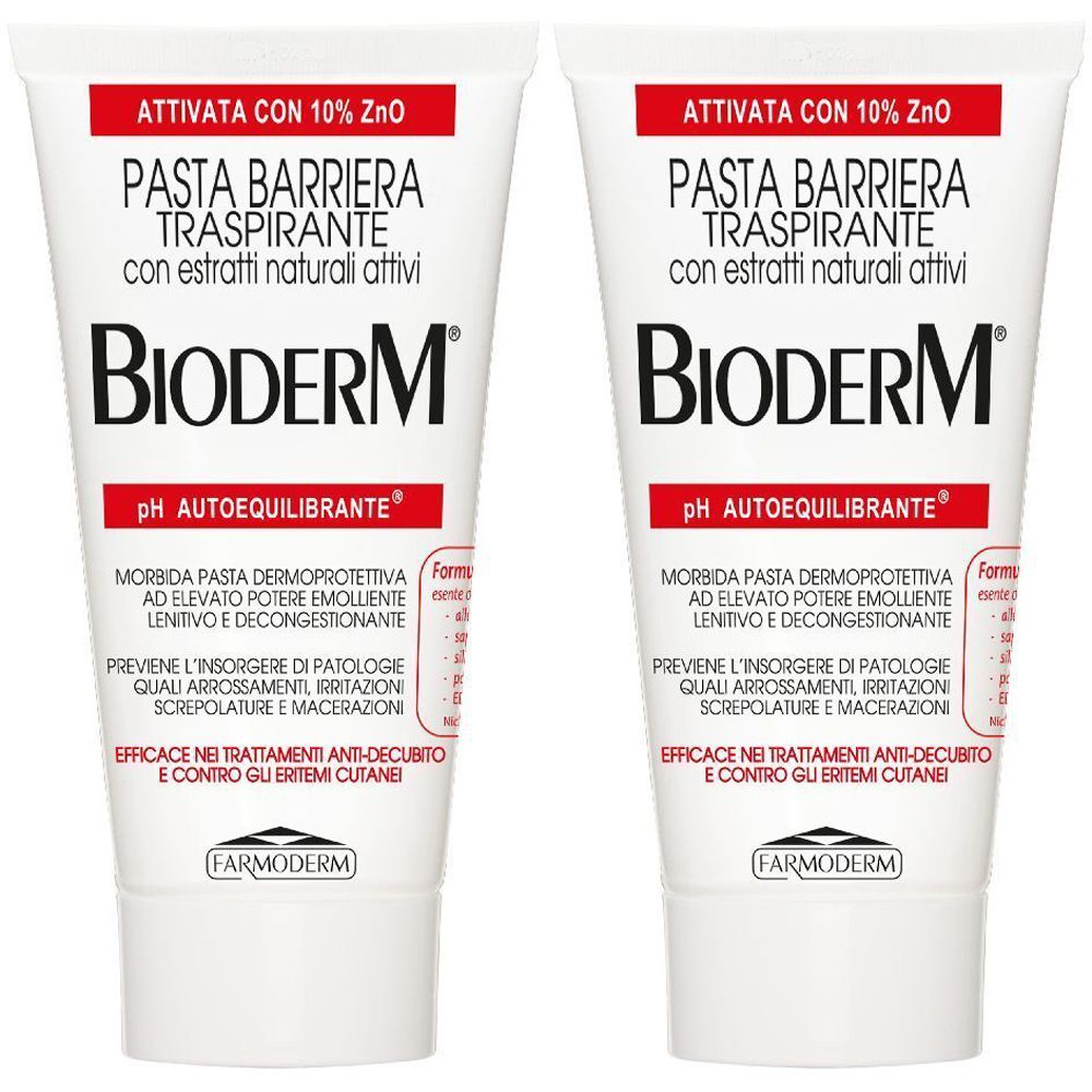 Bioderm Pasta Barriera Traspirante PH Autoequilibrante Set da 2