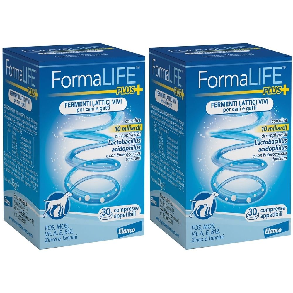 Formalife Plus Fermenti Lattici Vivi 30 Compresse Appetibili Set da 2
