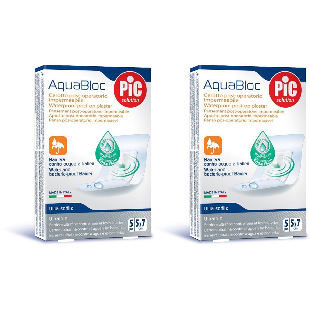 Pic® AquaBloc Cerotto Post-operatorio Impermeabile 5 x 7 cm Set da 2