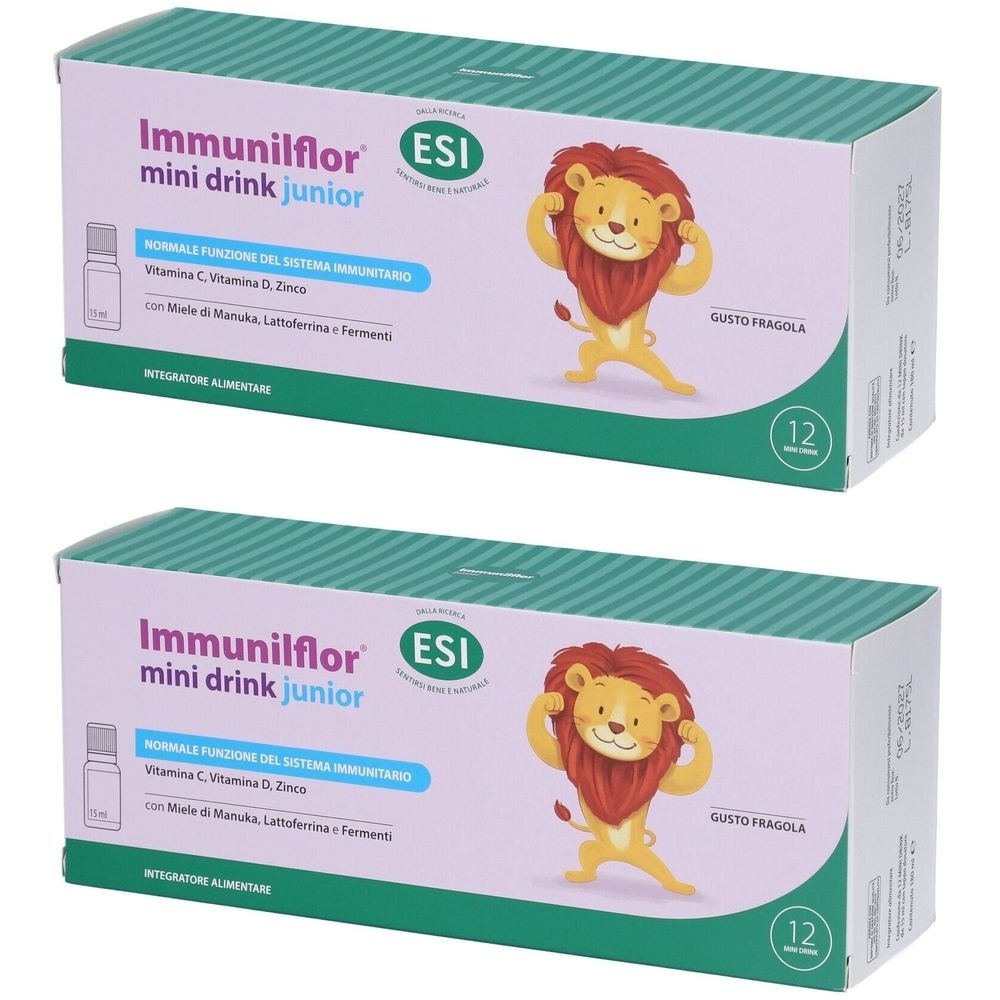 ESI Immunilflor Junior Flaconcini Gusto Fragola Set da 2