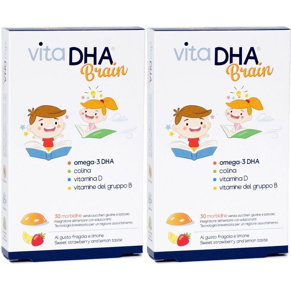 Vitadha Brain 30 Morbidine Al Gusto Fragola E Limone Set da 2