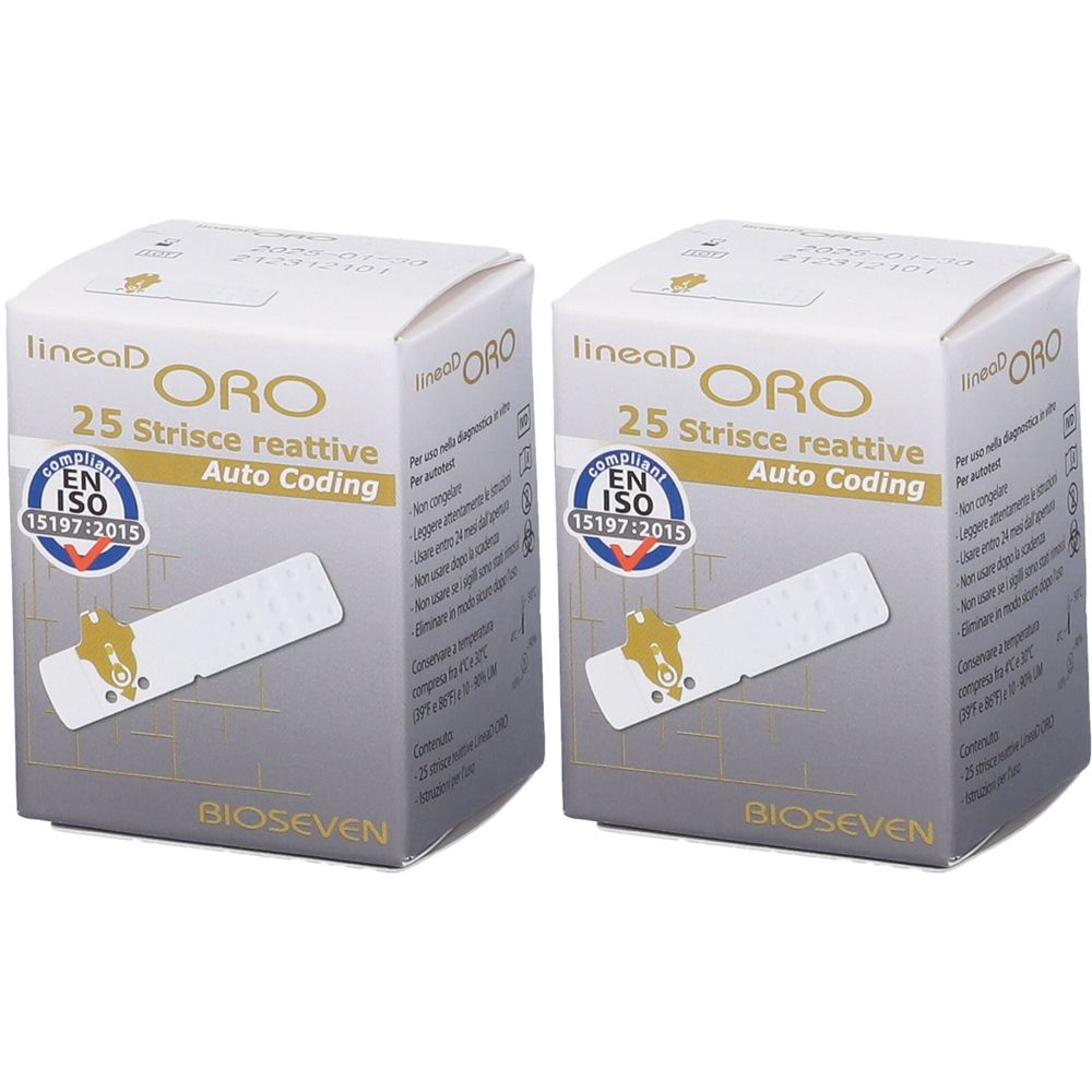 Strisce Misurazione Glicemia Linea D Oro Set da 2