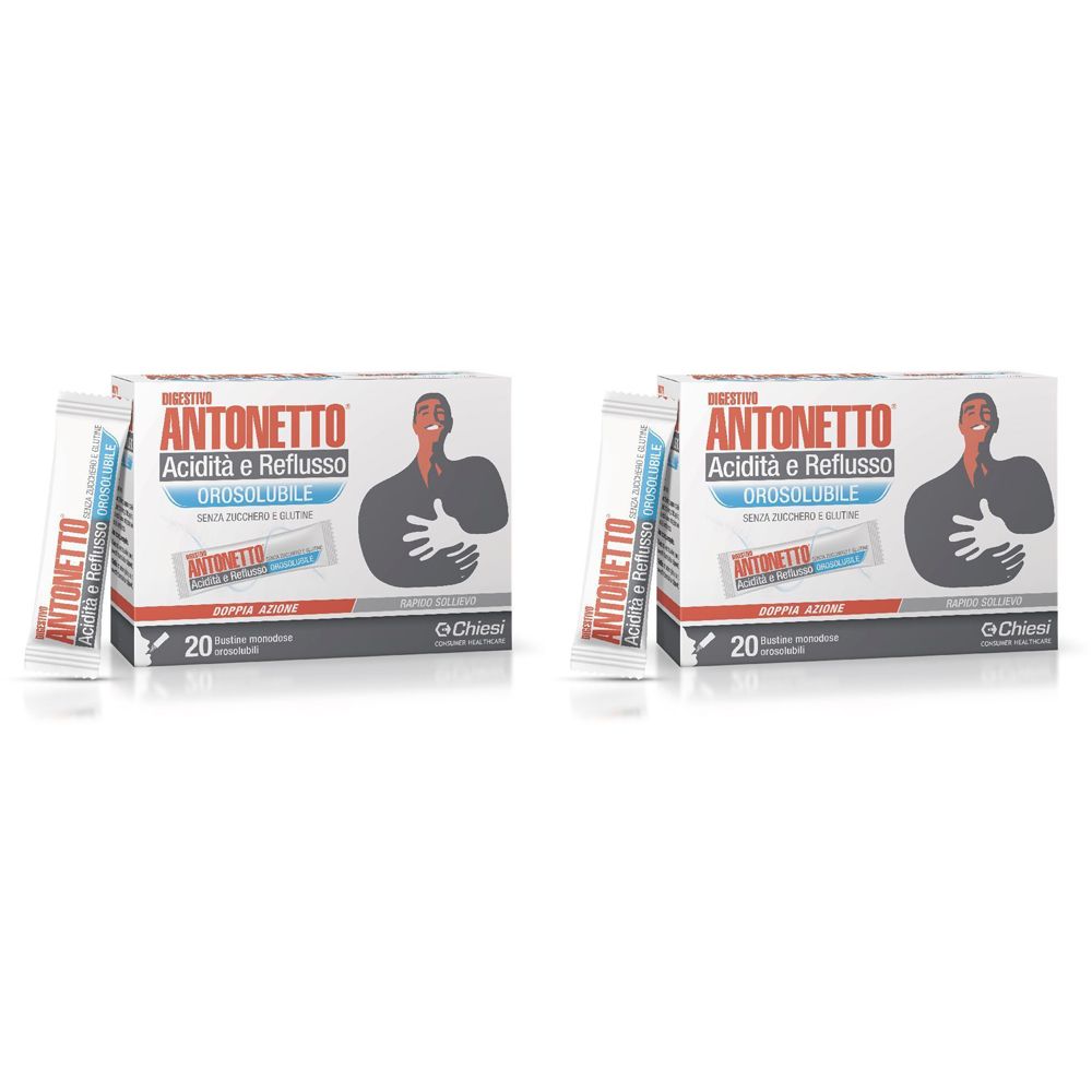 Digestivo Antonetto Acidità E Reflusso Orosolubile Set da 2