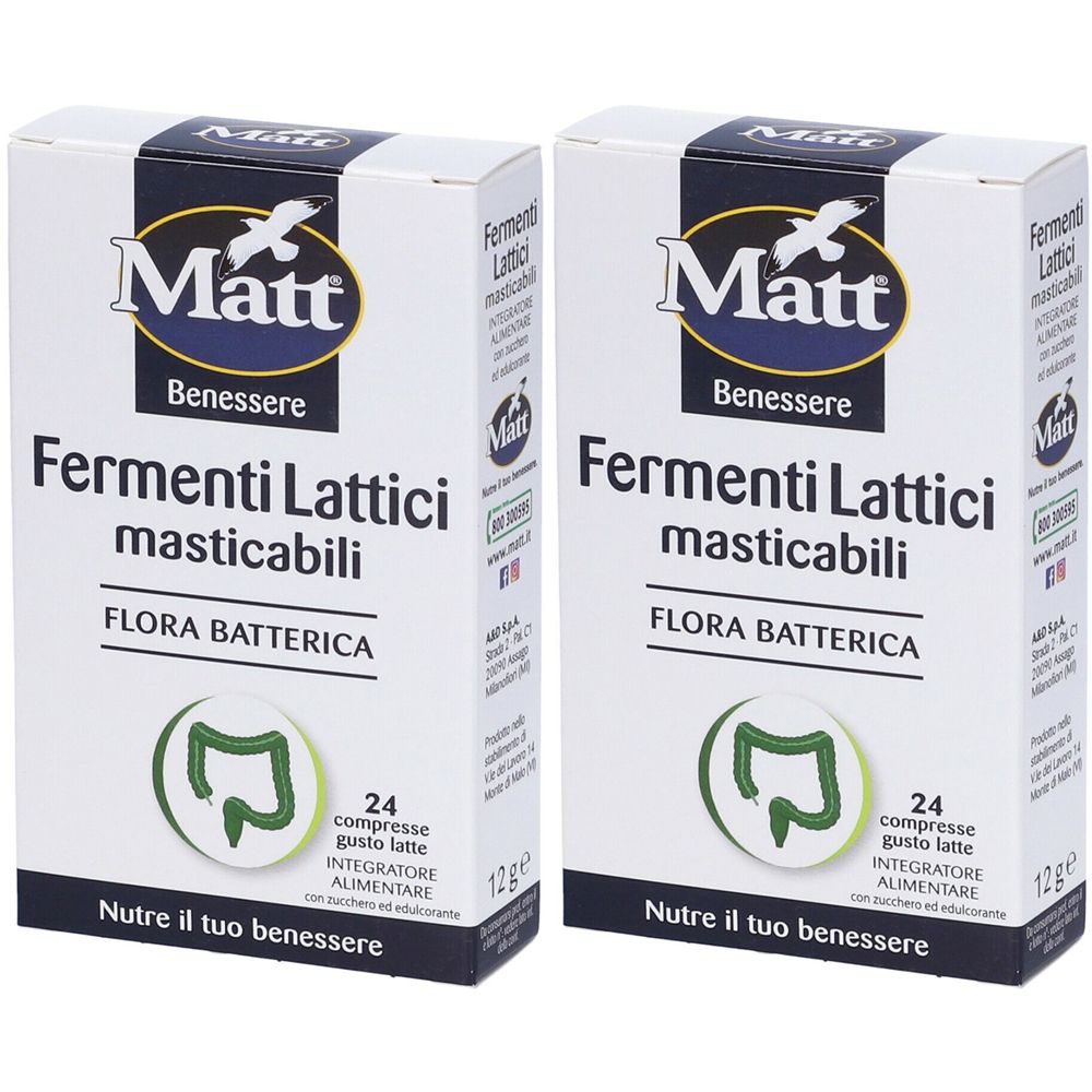 Matt® Benessere Fermenti Lattici Masticabili Set da 2