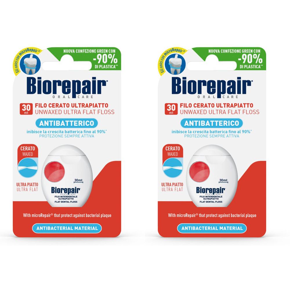 Biorepair® Oral Care Filo Cerato Ultrapiatto Antibatterico Set da 2