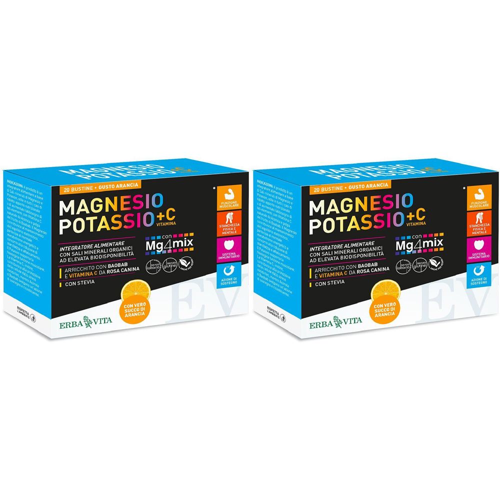 Erba Vita Magnesio Potassio + Vitamina C Set da 2