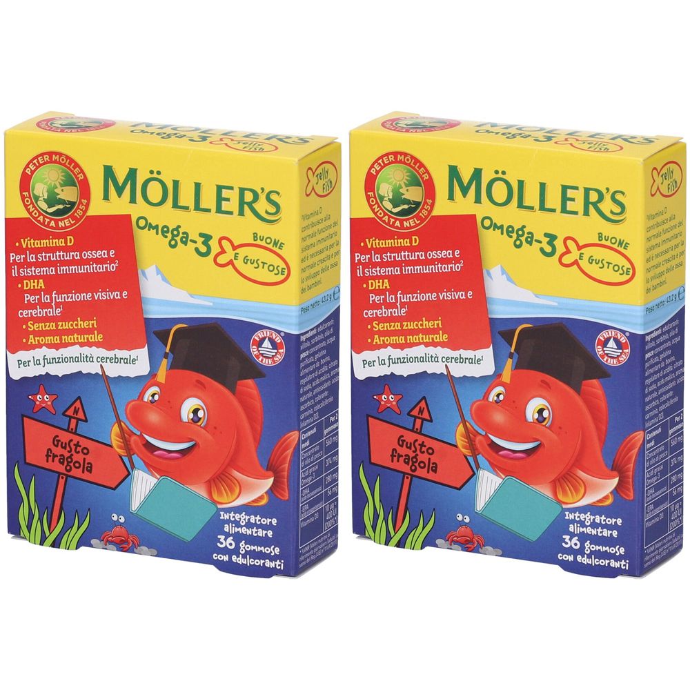Moller's Omega 3 Jelly Fish Caramelle Gommose Set da 2
