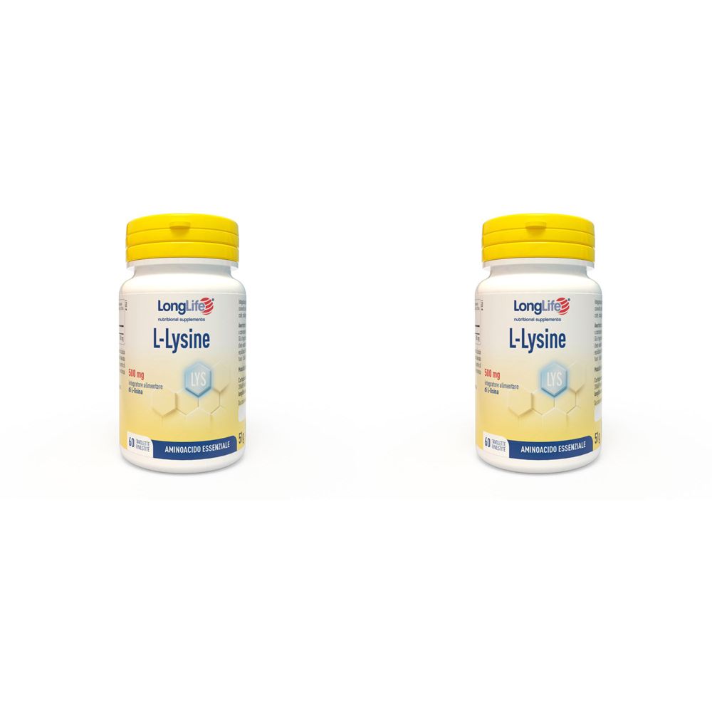 Longlife L-Lysine 500Mg 60 Tavolette Set da 2