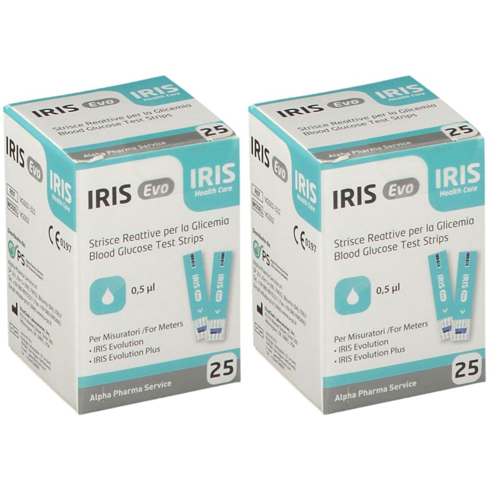 IRIS Evo Strisce reattive per la Glicemia Set da 2
