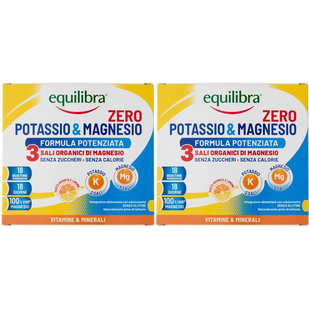 Equilibra® Potassio & Magnesio Zero Formula Potenziata Set da 2