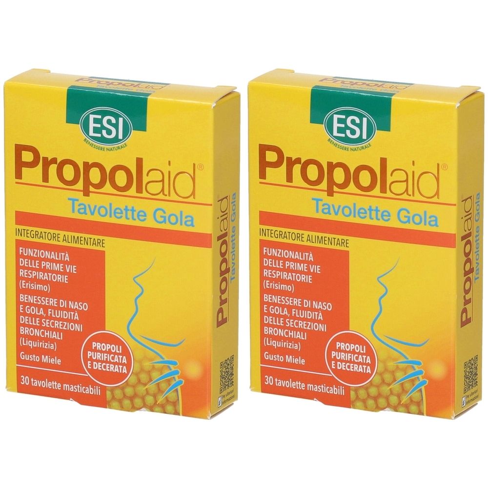 ESI Propolaid® PropolGola Tavolette Masticabili Gusto Miele Set da 2