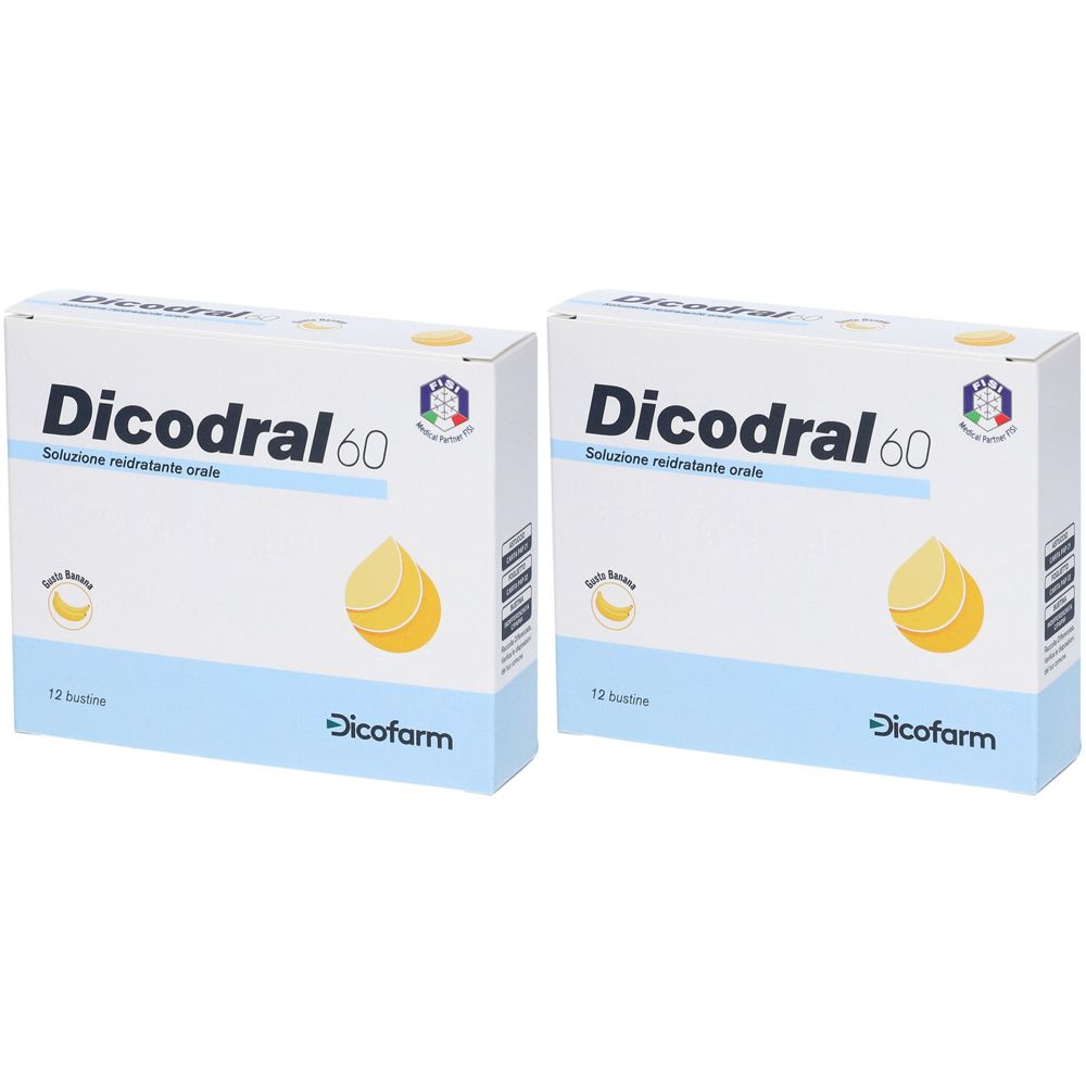 Dicodral® 60 Soluzione Reidratante Orale Gusto Banana Set da 2
