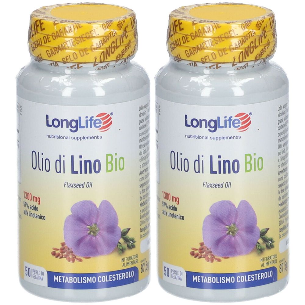LongLife® Olio di Lino Bio 1300mg Set da 2