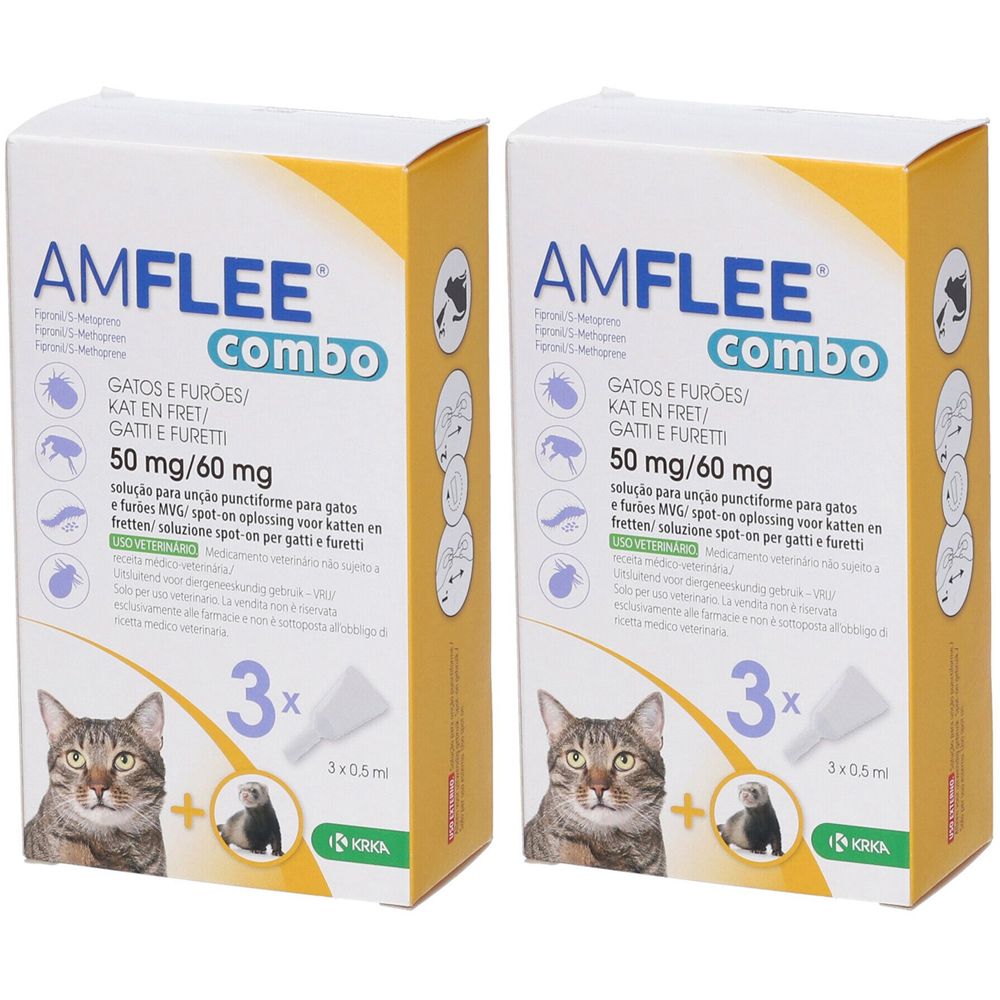 Amflee Combo 50 Mg/60 Mg Soluzione Spot-On Per Gatti E Furetti Set da 2