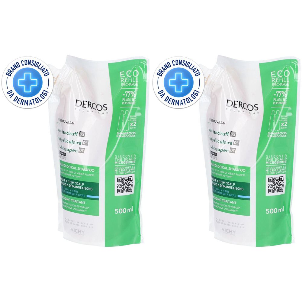 Vichy Dercos DT Antidandruf Oily Refill 500ml Set da 2