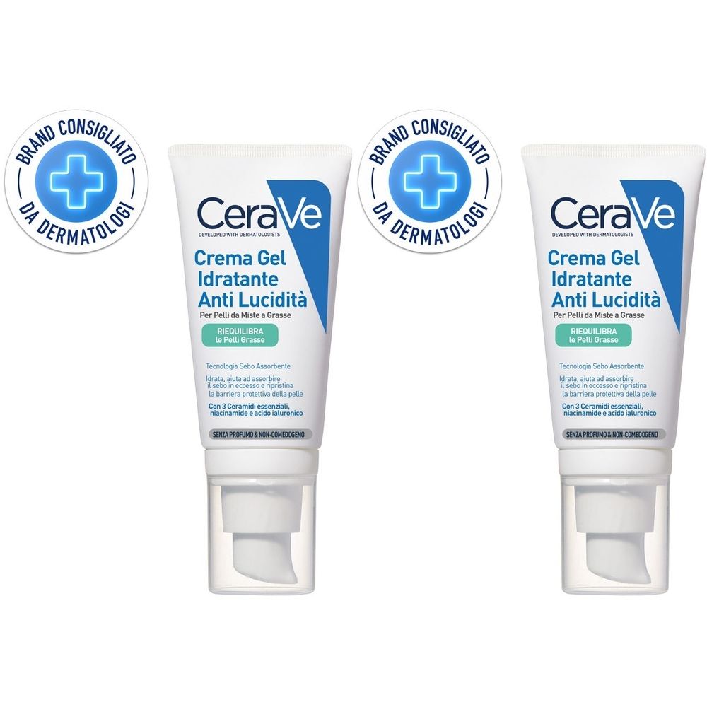 CeraVe Crema Gel Idratante Anti-Lucidità Set da 2 2x52 ml