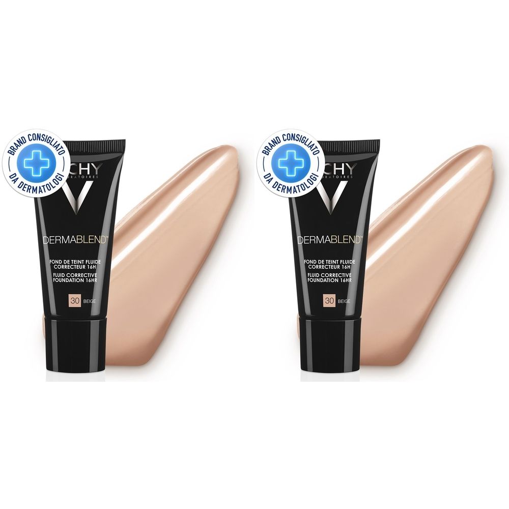 Vichy Dermablend Fondotinta Correttore Fluido 16h tonalità 30 Beige 30 ml