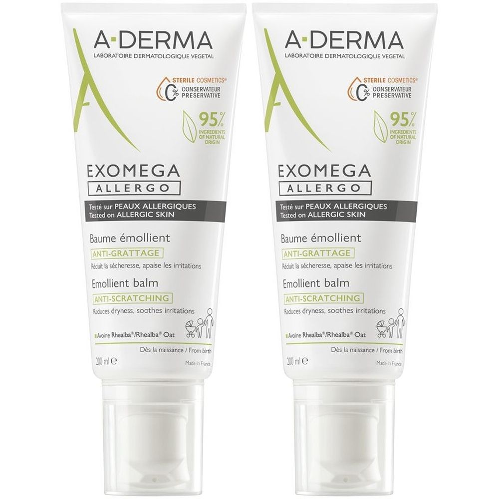 A-Dema Exomega Allergo Balsamo Emolliente Cosmetico Sterile® 200ml - Pelle secca a tendenza atopica, Pelle allergica